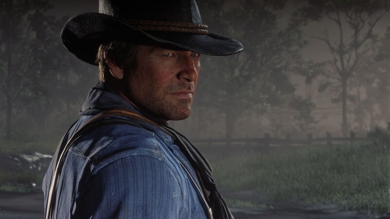 Man in Cowboy Hat — Blue, Dramatic, Night