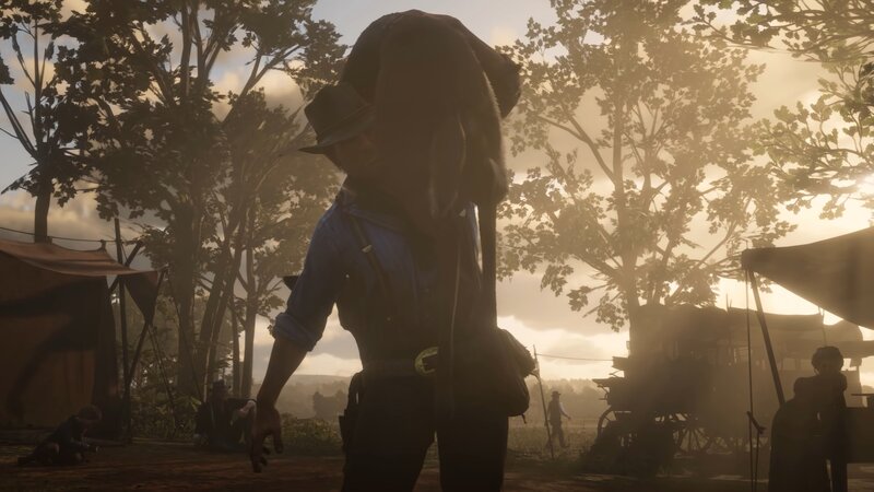 Man in Cowboy Hat — Brown, Dramatic, Sunset, 3d Render