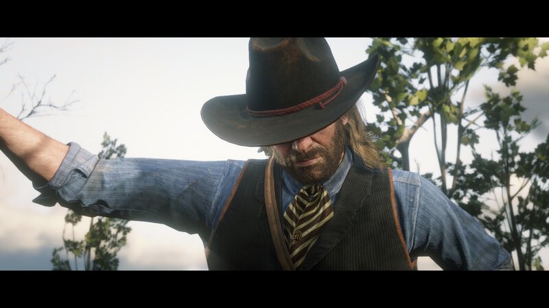 Man in Cowboy Hat — Brown, Serious, Afternoon, 3d Render