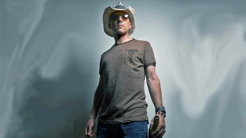 Man in Cowboy Hat — Gray, Dramatic, Photograph, Sunglasses, T-shirt