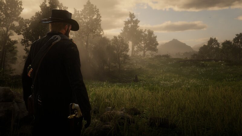 Man in Cowboy Hat — Green, Serene
