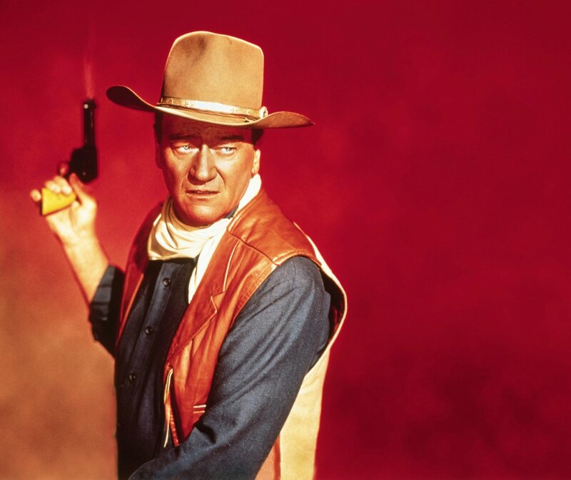 Man in Cowboy Hat — Red, Dramatic, Photograph, Gun