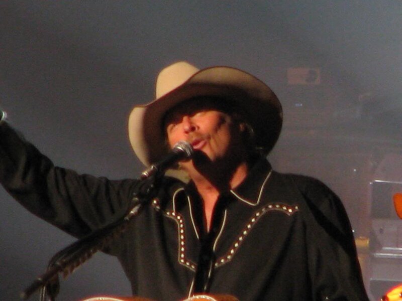 Man in Cowboy Hat Singing — Black
