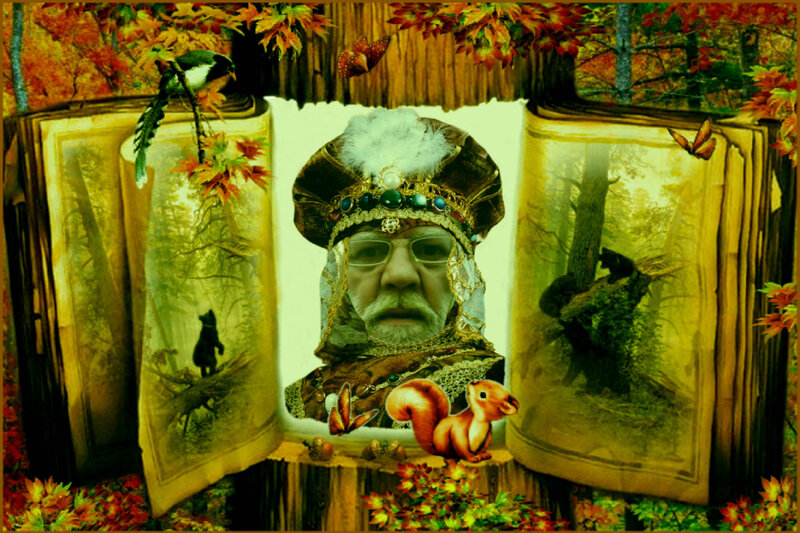 Man in Crown on Book
