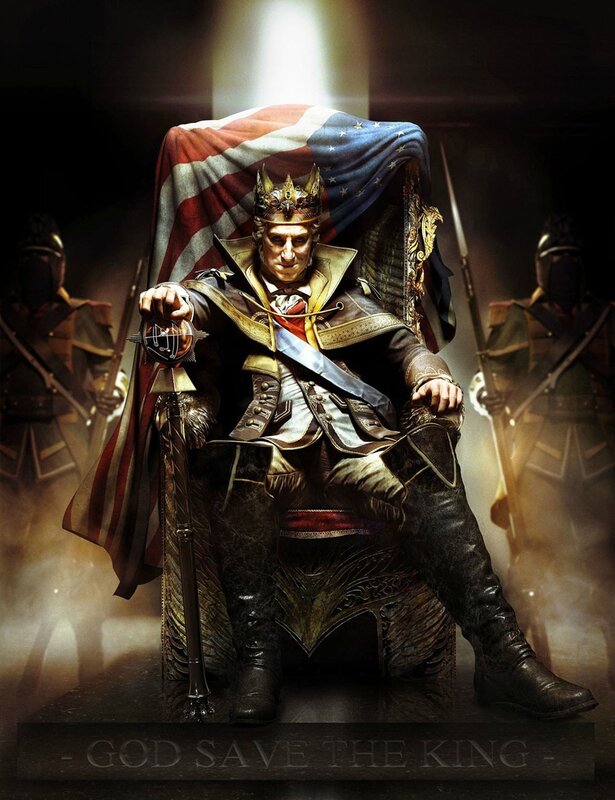 Man in Crown on Throne — Brown