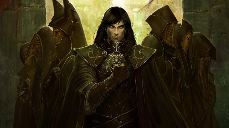 Man in Dark Armor — Brown, Dramatic