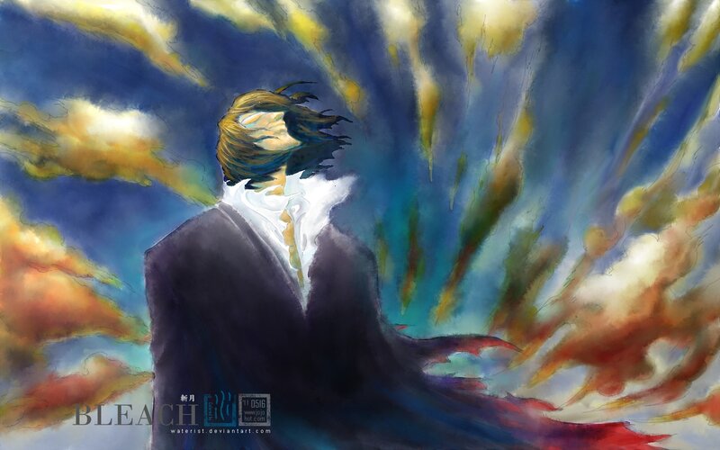 Man in Dark Coat — Blue, Dramatic, Digital Art