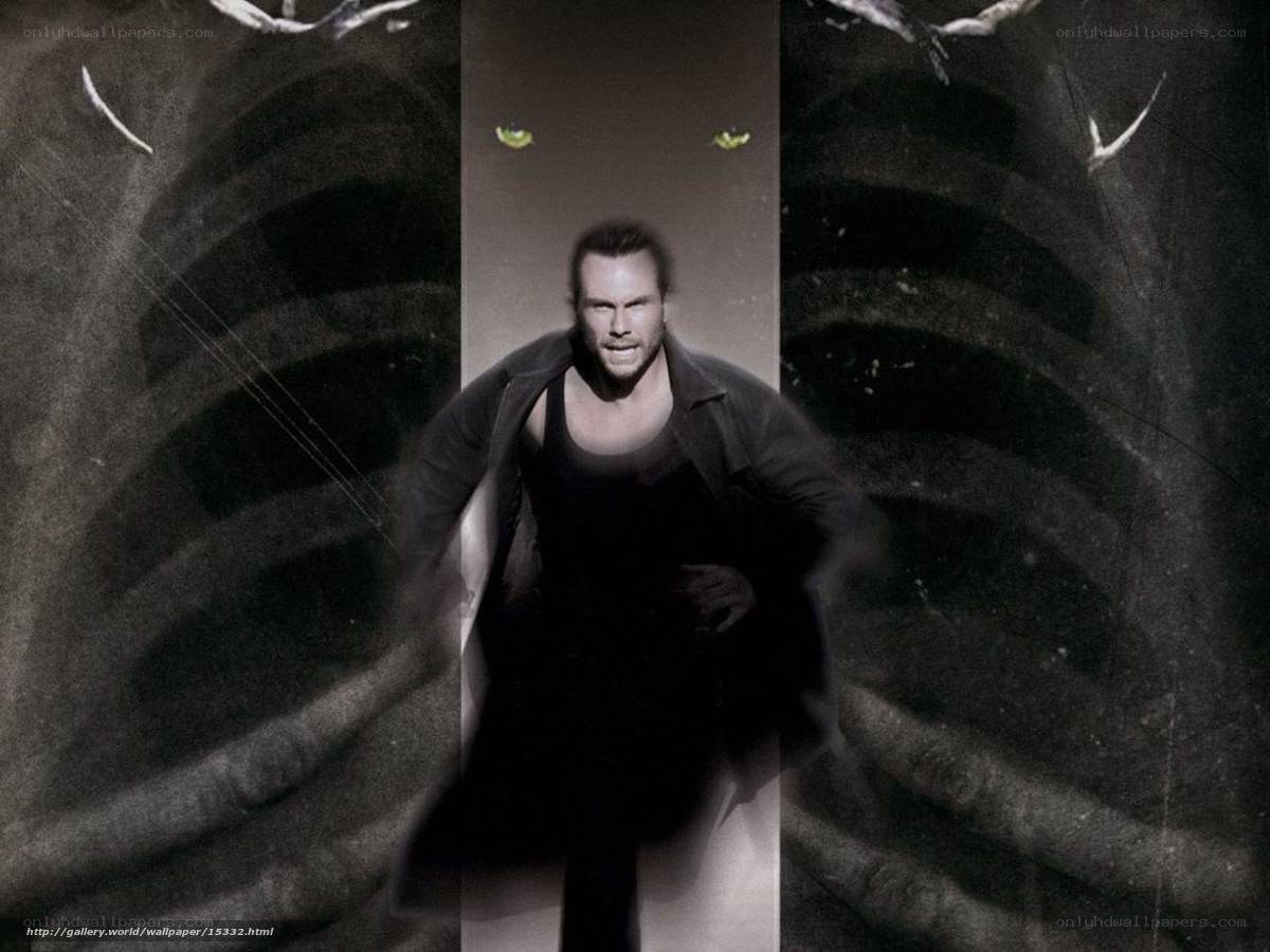man in dark coat with skeletal ribs