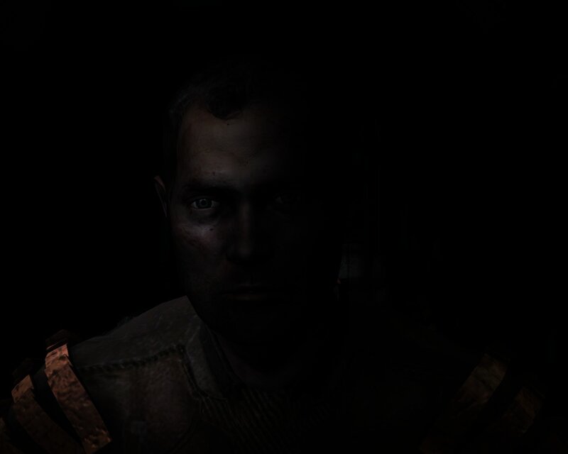 man in dark environment