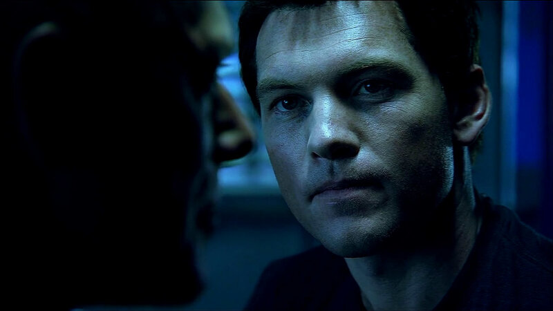 Man in Dark Room — Blue
