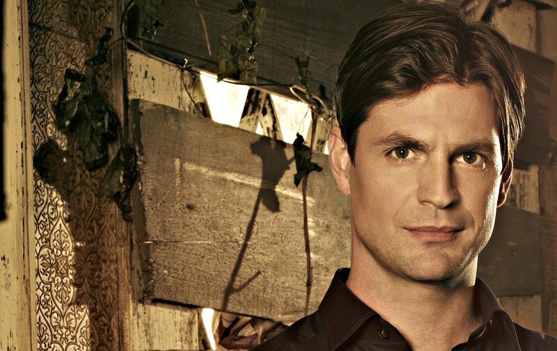 Man in Dark Shirt — Brown, Serious