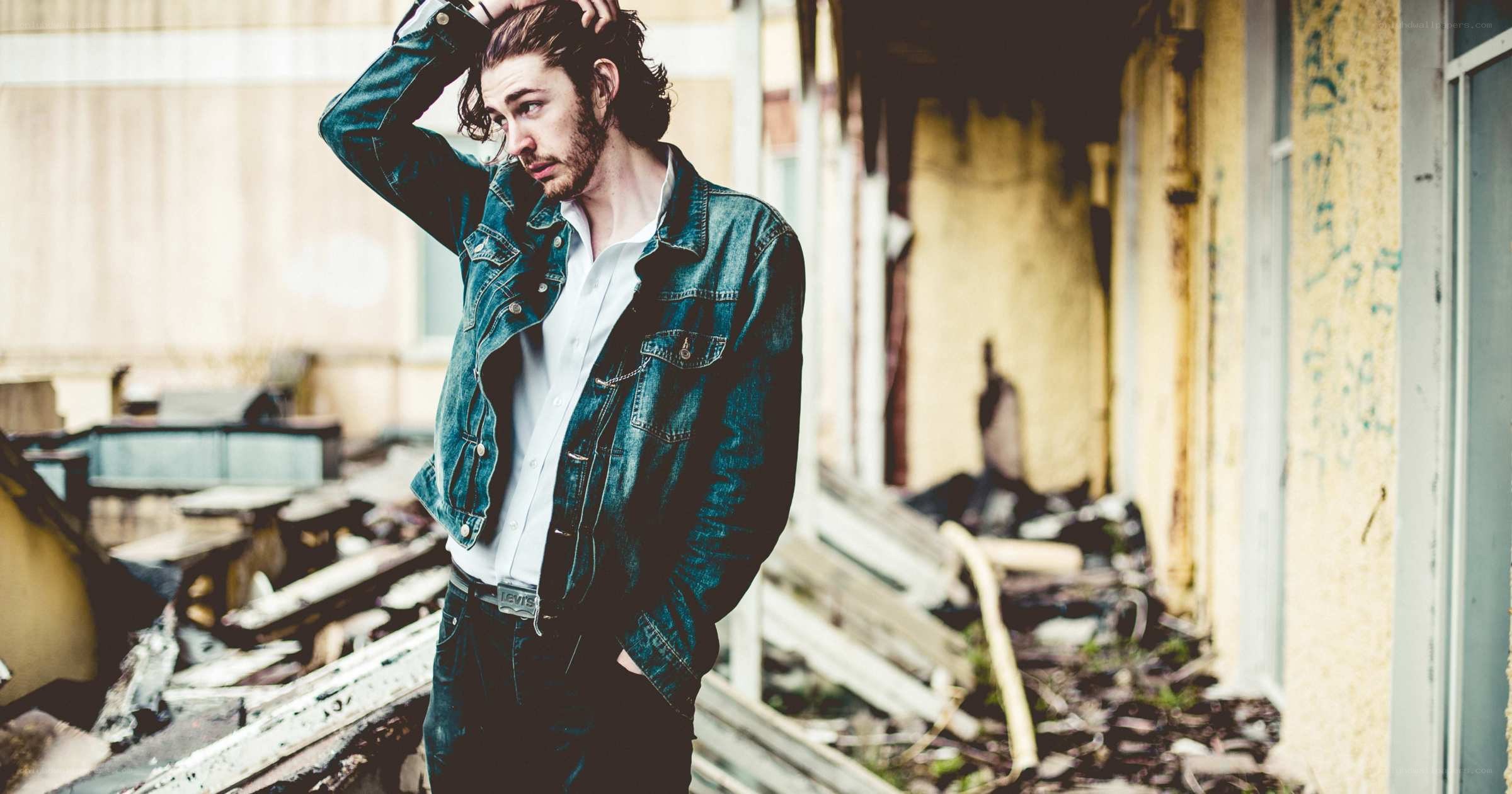 man in denim jacket