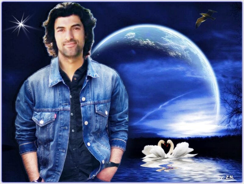 Man in Denim Jacket — Blue, Dreamy, Night