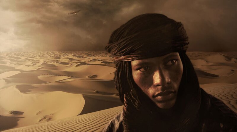 Man in Desert — Brown, Dramatic