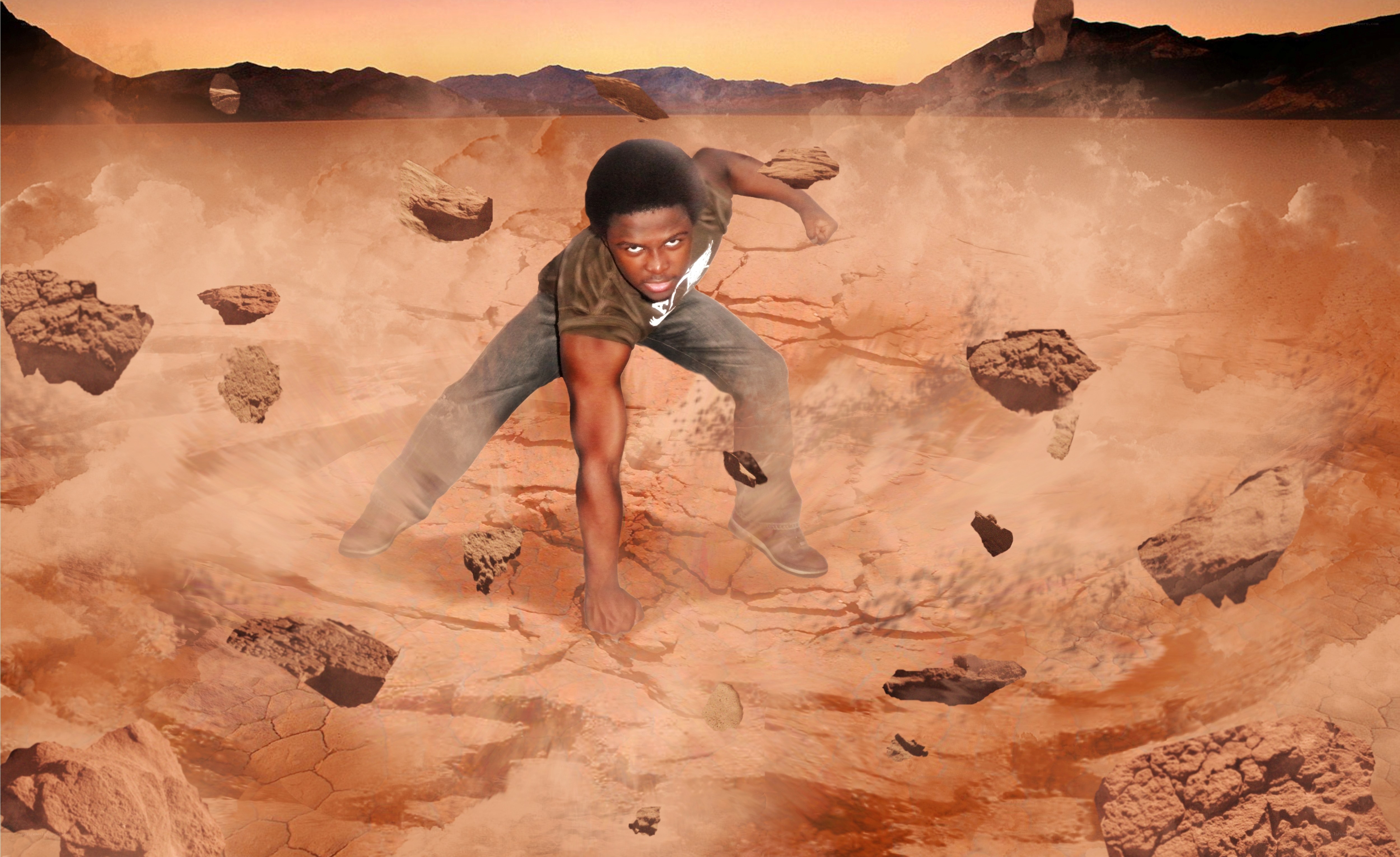man in desert landscape