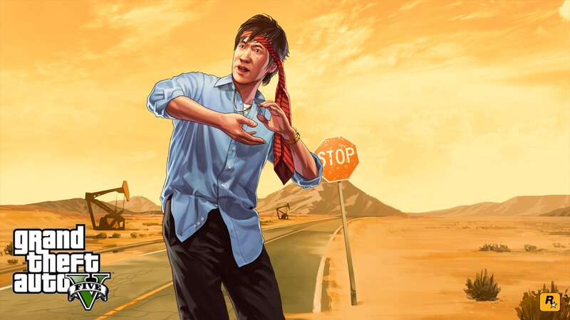 Man in Desert — Orange, Dramatic