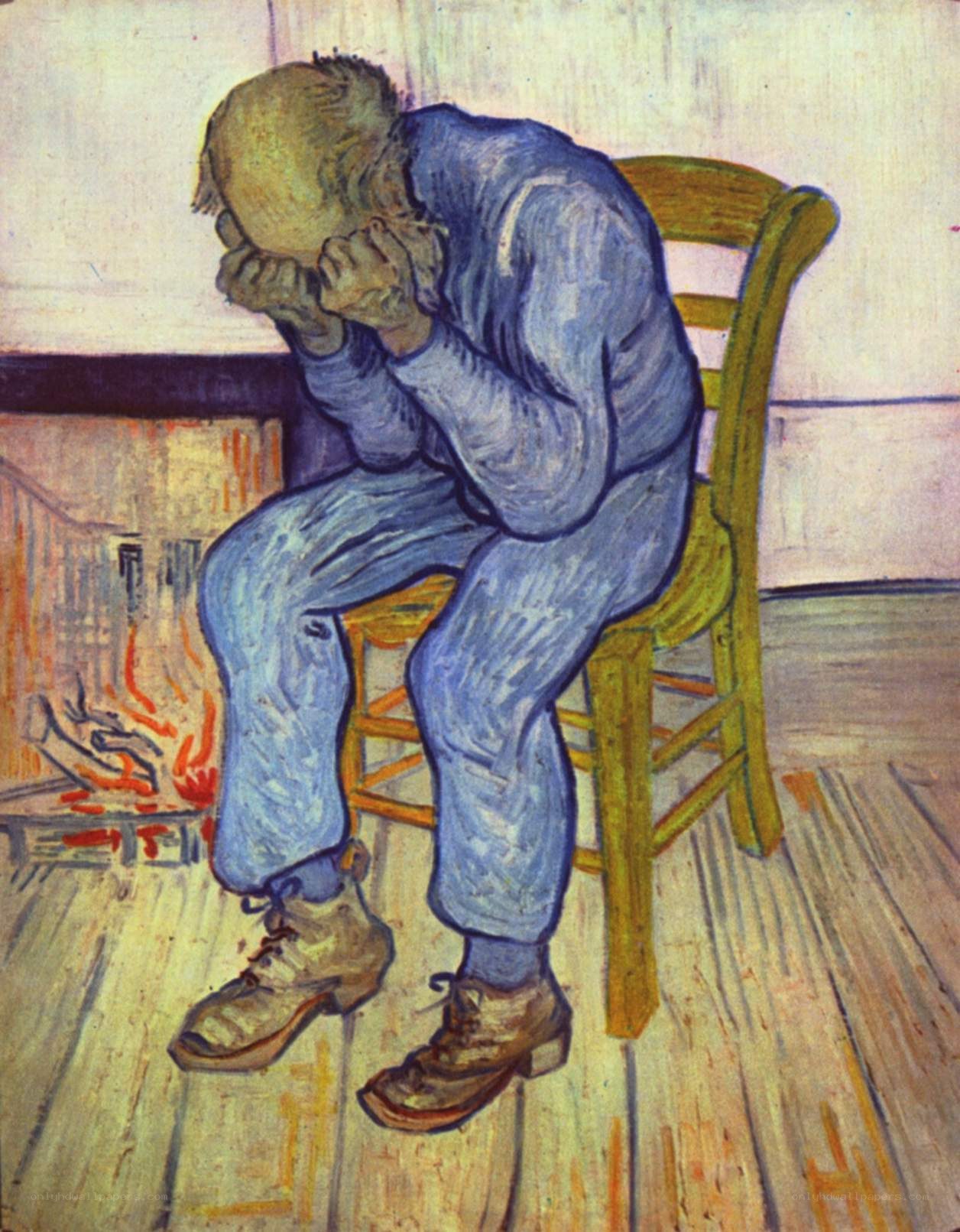 Man in Distress by Fire