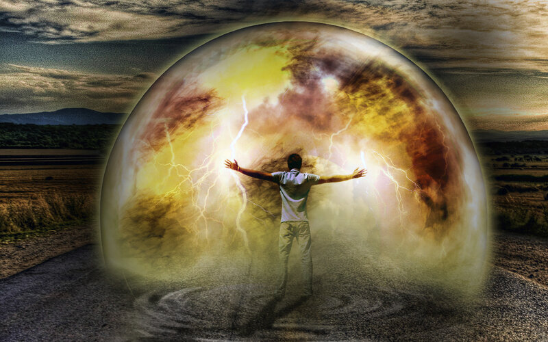 Man in Energy Sphere