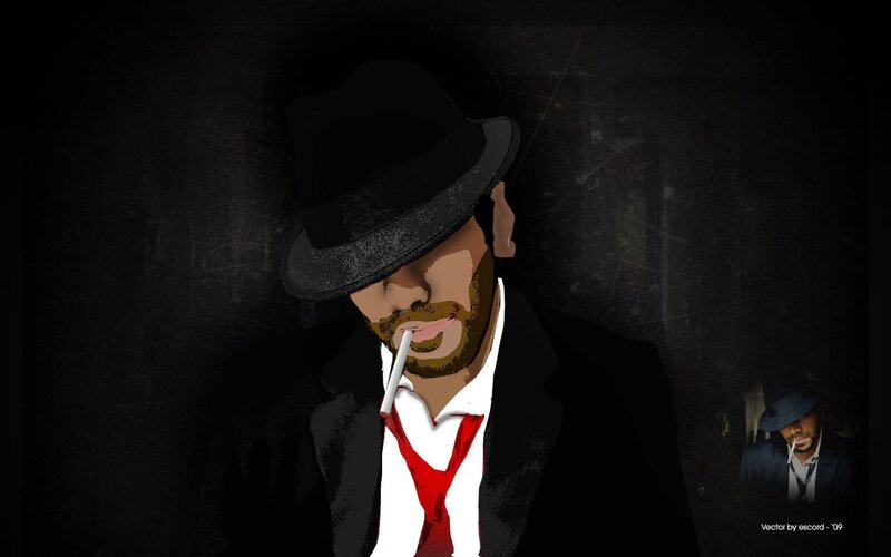Man in Fedora Smoking