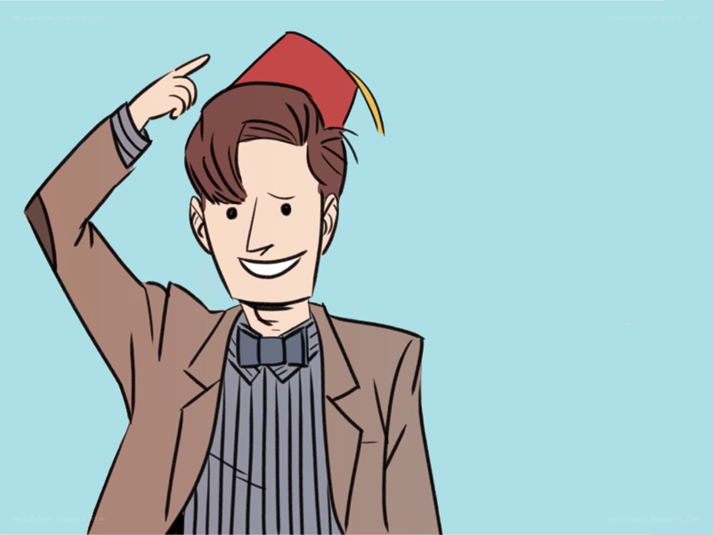man in fez pointing up