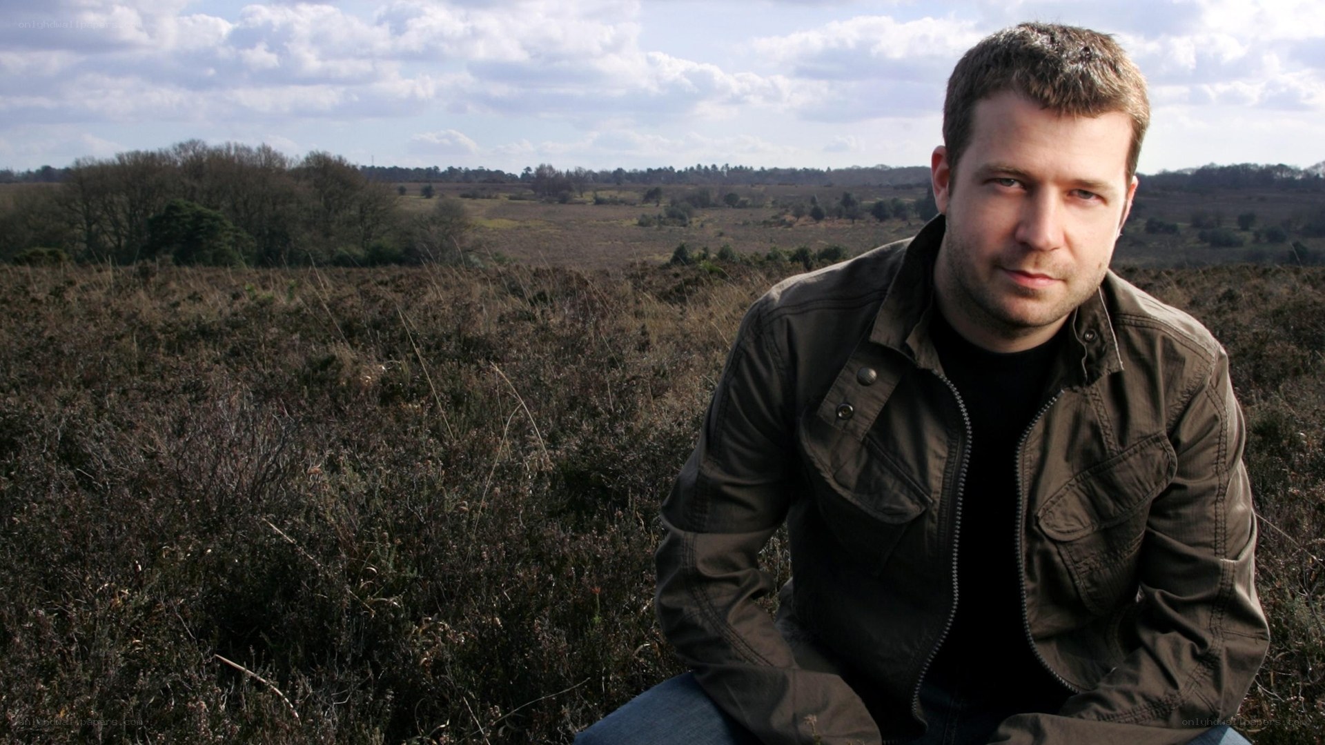 man in field