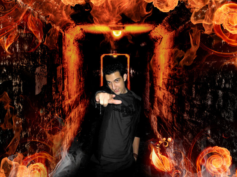 Man in Fiery Tunnel