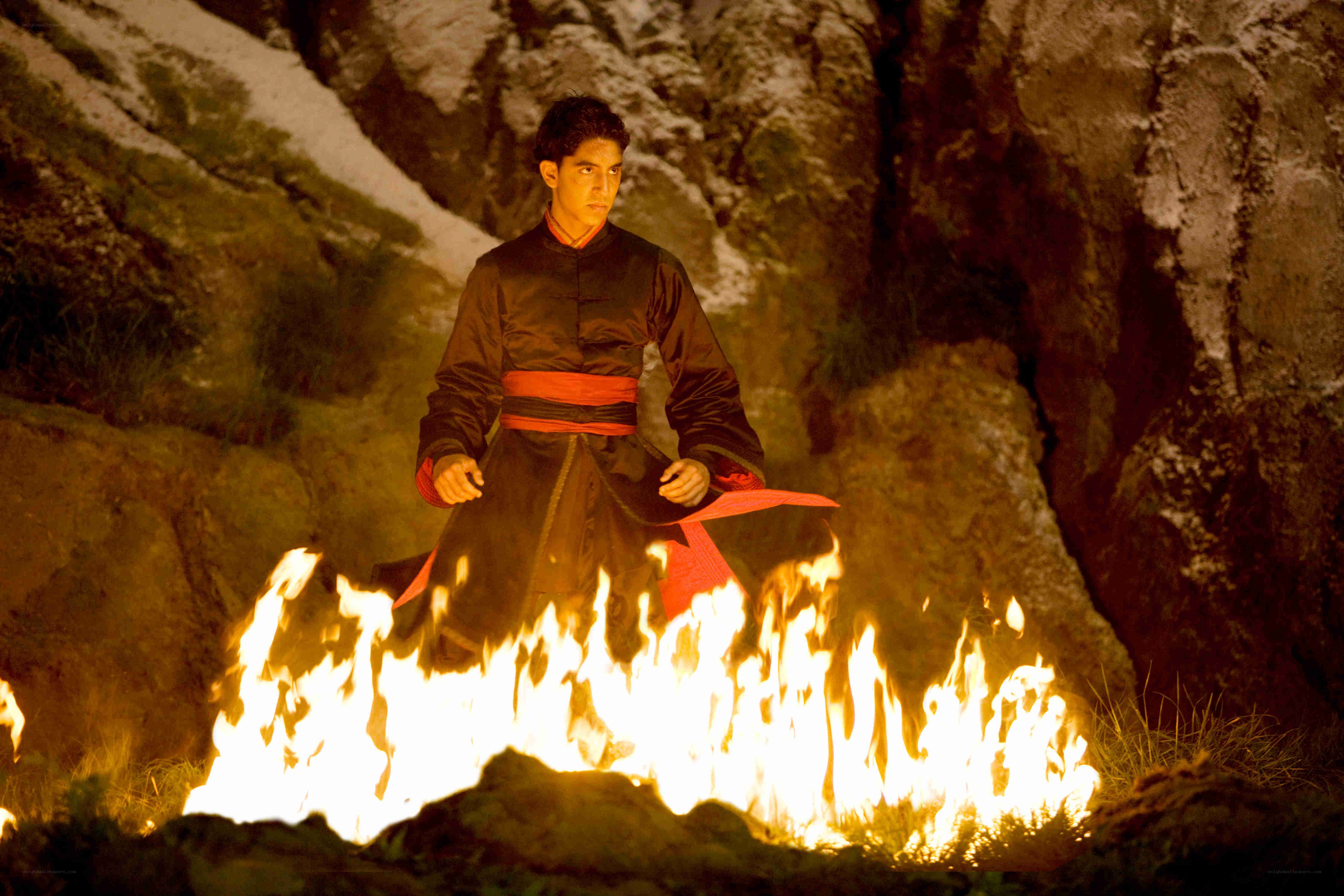 man in fire circle