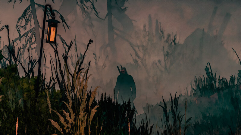 Man in Foggy Forest