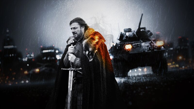 Man in Fur Cloak — Black, Dramatic, Night