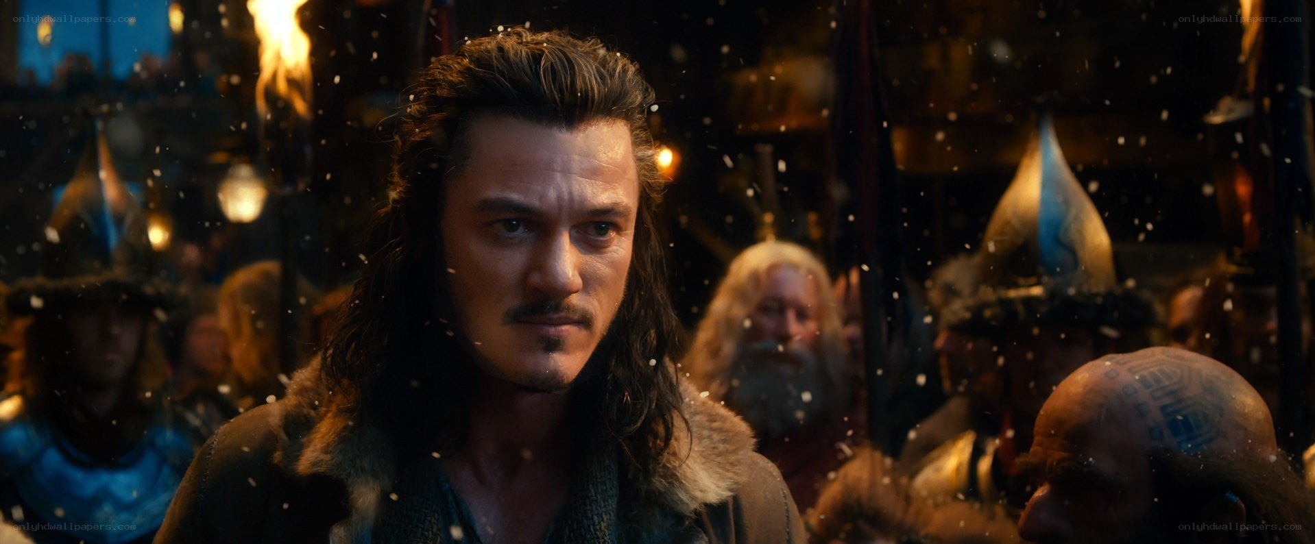 man in fur coat at night
