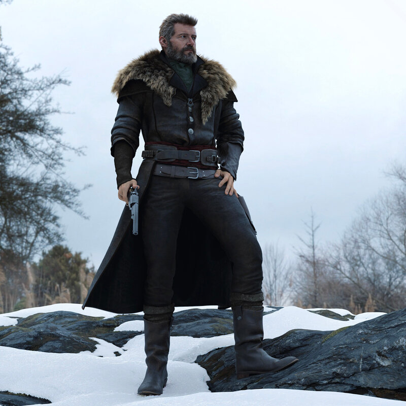 Man in Fur Coat — Black, Dramatic, Winter