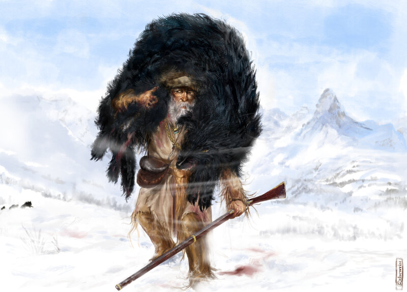 Man in Fur Coat — White