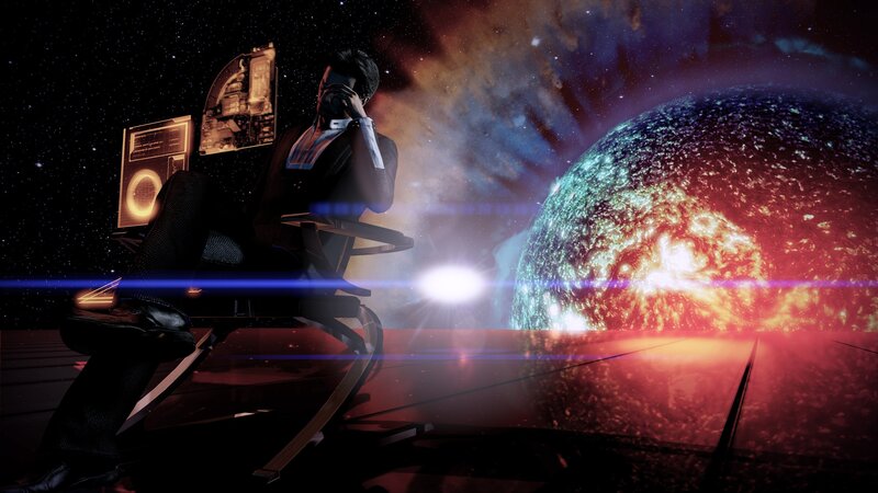 Man in Futuristic Chair — Black
