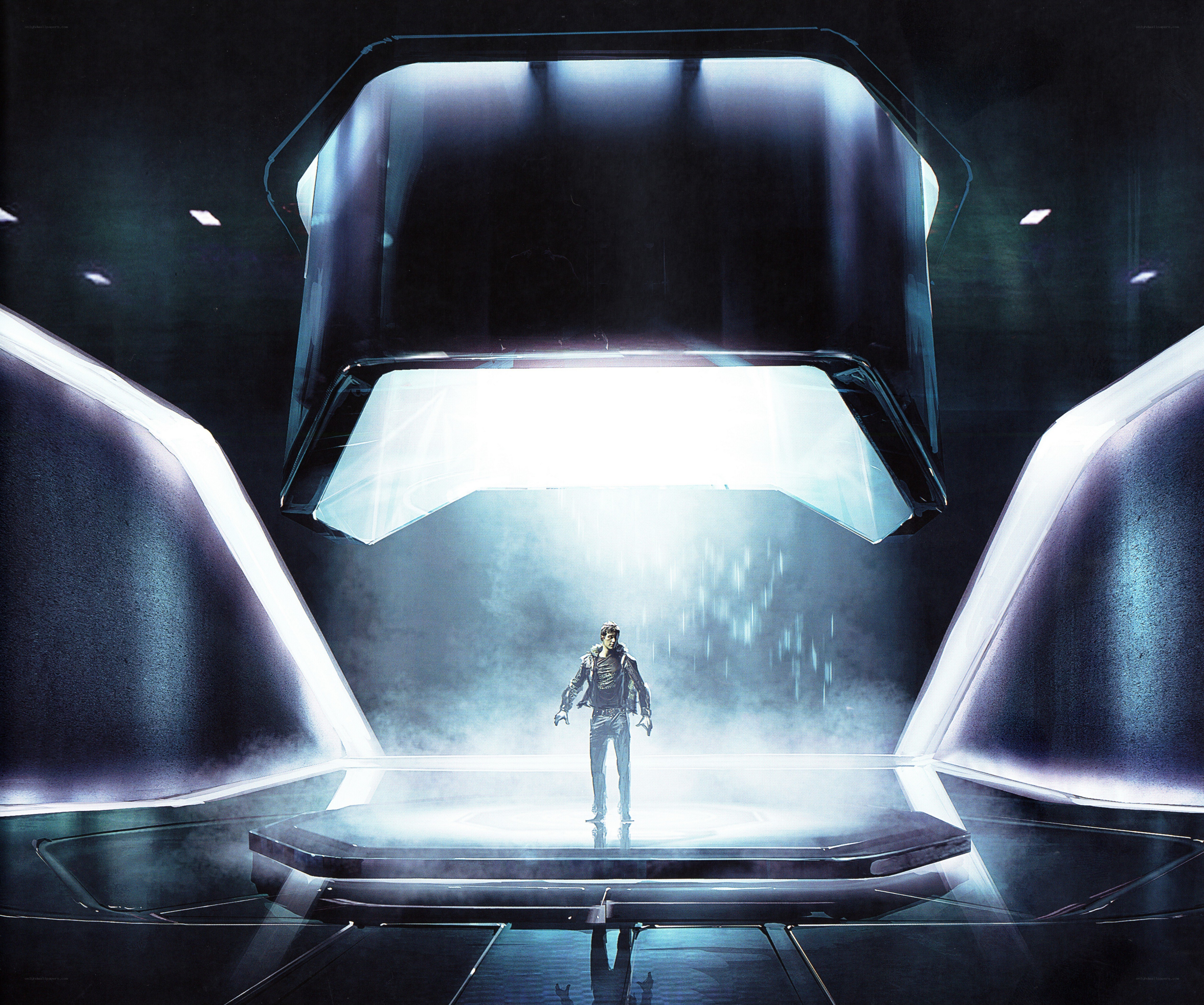 man in futuristic chamber