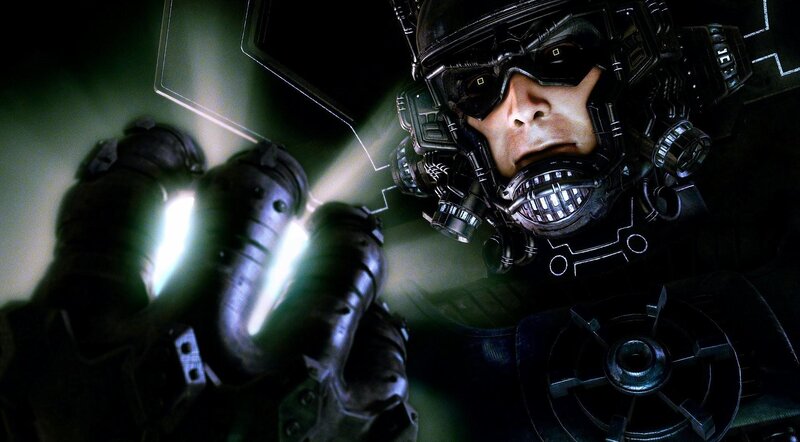 Man in Futuristic Helmet — Black