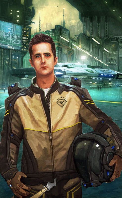 Man in Futuristic Jacket — Green