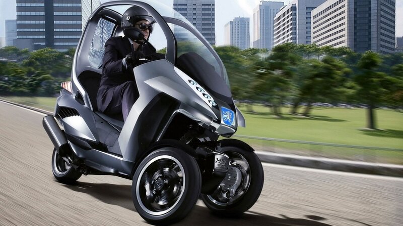 Man in Futuristic Scooter