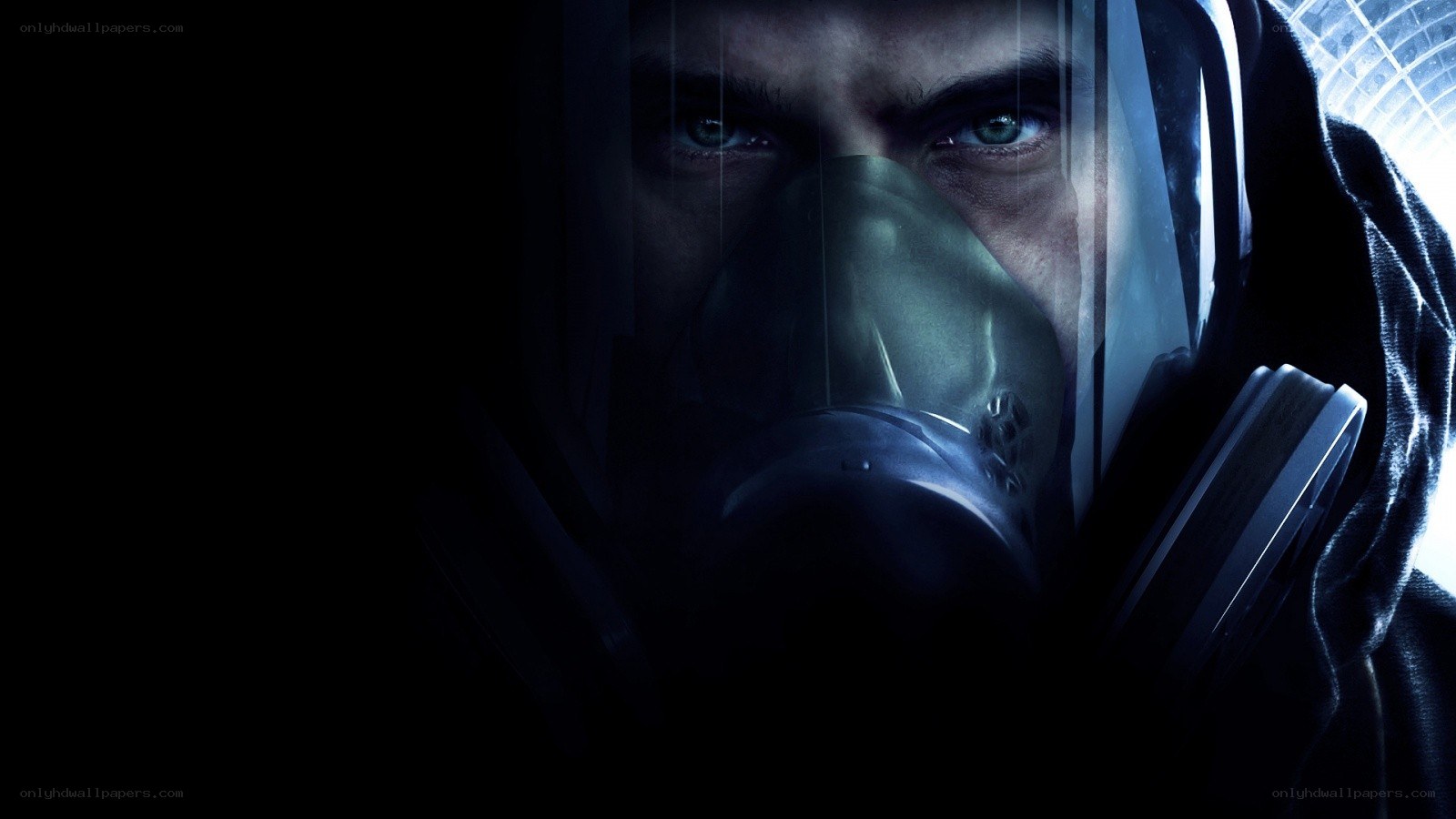 man in gas mask