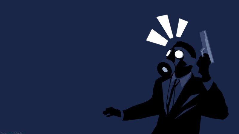 Man in Gas Mask Holding Gun — Blue, Dramatic
