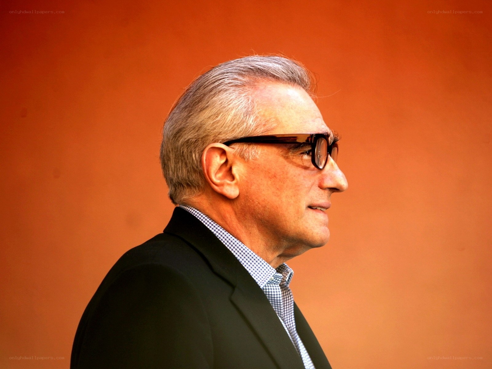 Man in glasses in profile