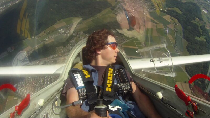 Man in Glider Cockpit