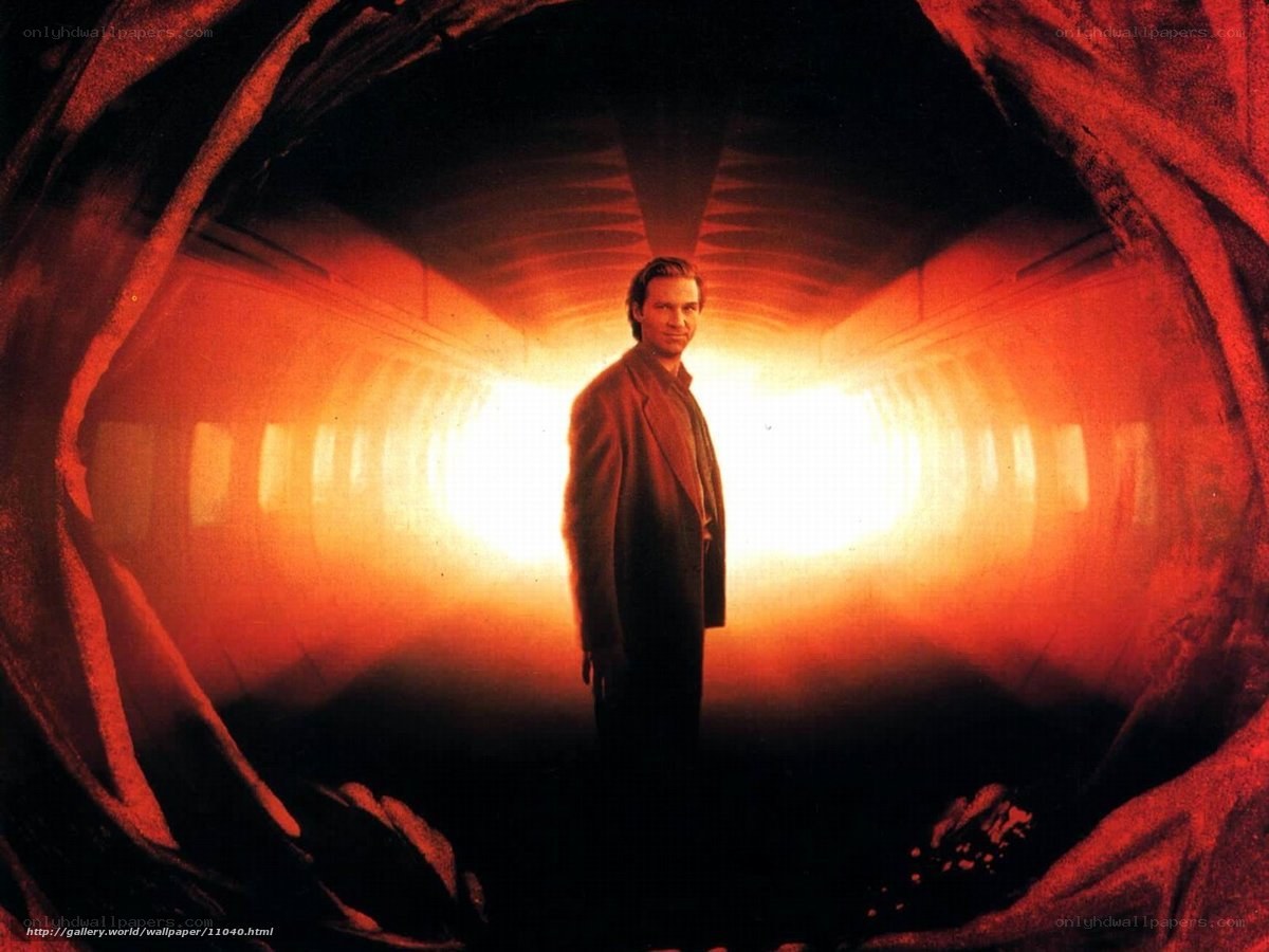 man in glowing tunnel