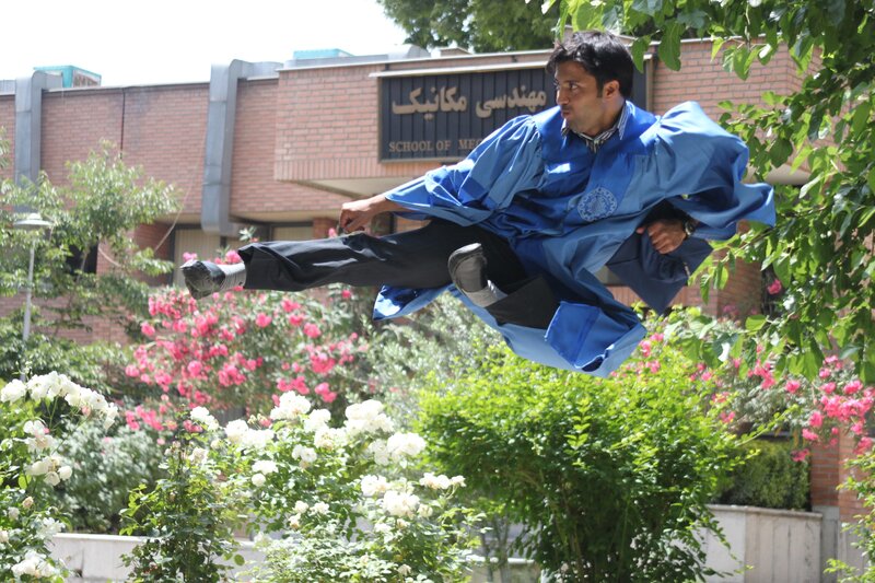 Man in Graduation Gown — Blue