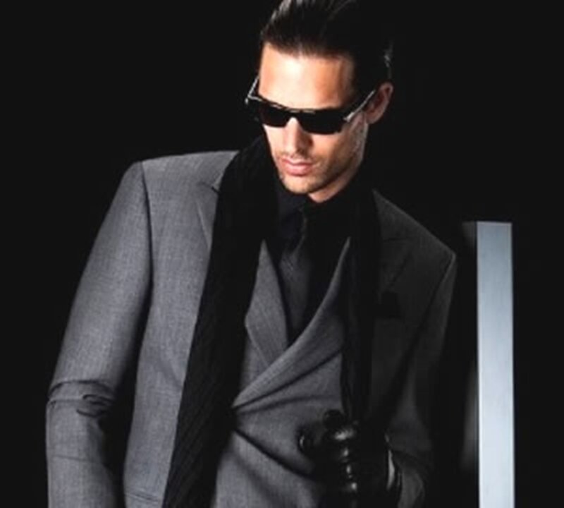 Man in Gray Suit — Dramatic, Photograph, Sunglasses