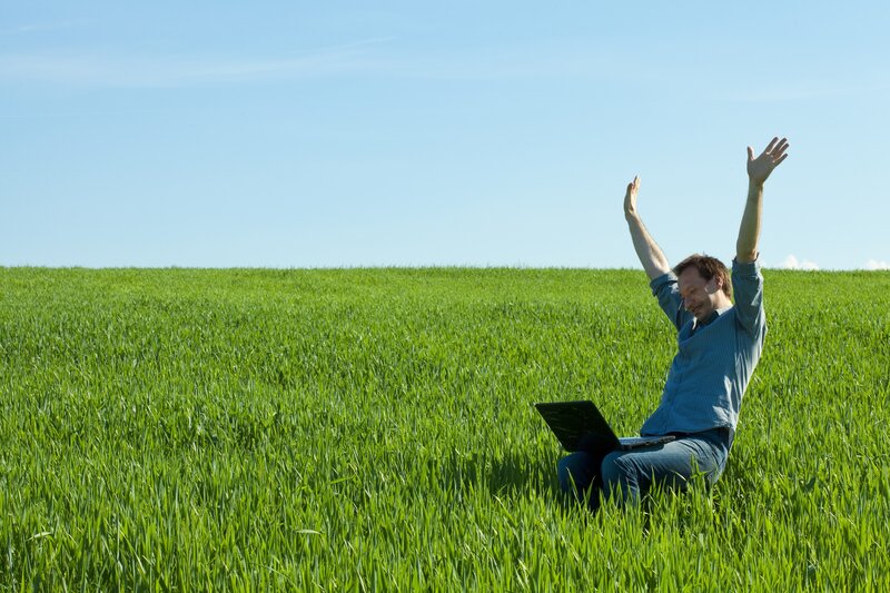 Man in Green Field — Serene