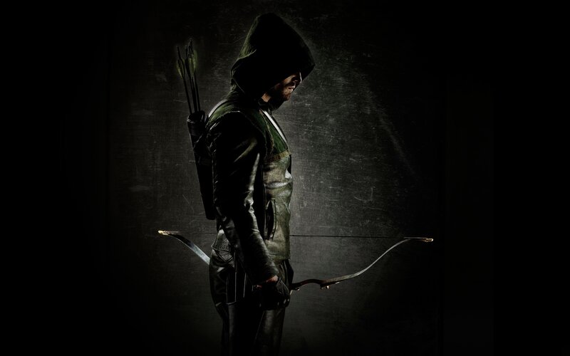 Man in Green Hooded Suit — Black, Dramatic, Night