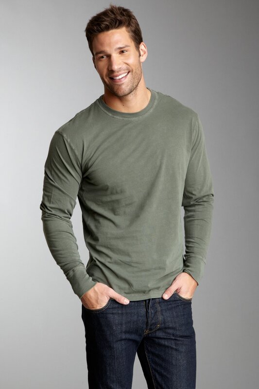 man in green long-sleeve shirt