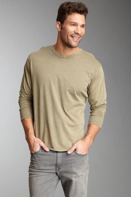 man in green long-sleeve shirt