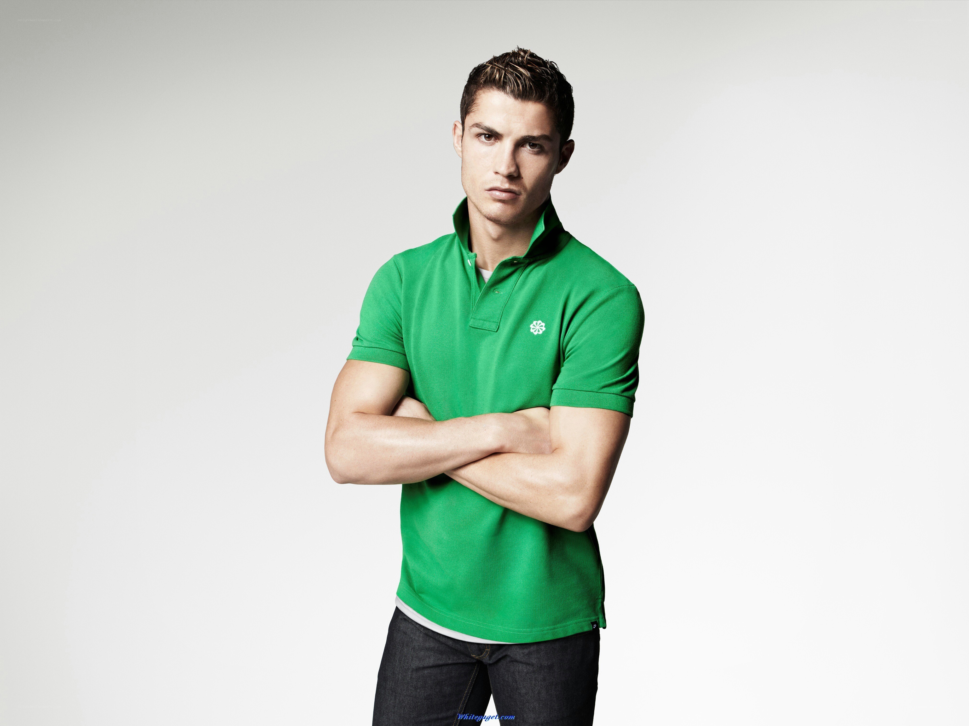 man in green polo shirt