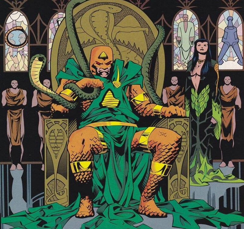 Man in Green Robe on Throne